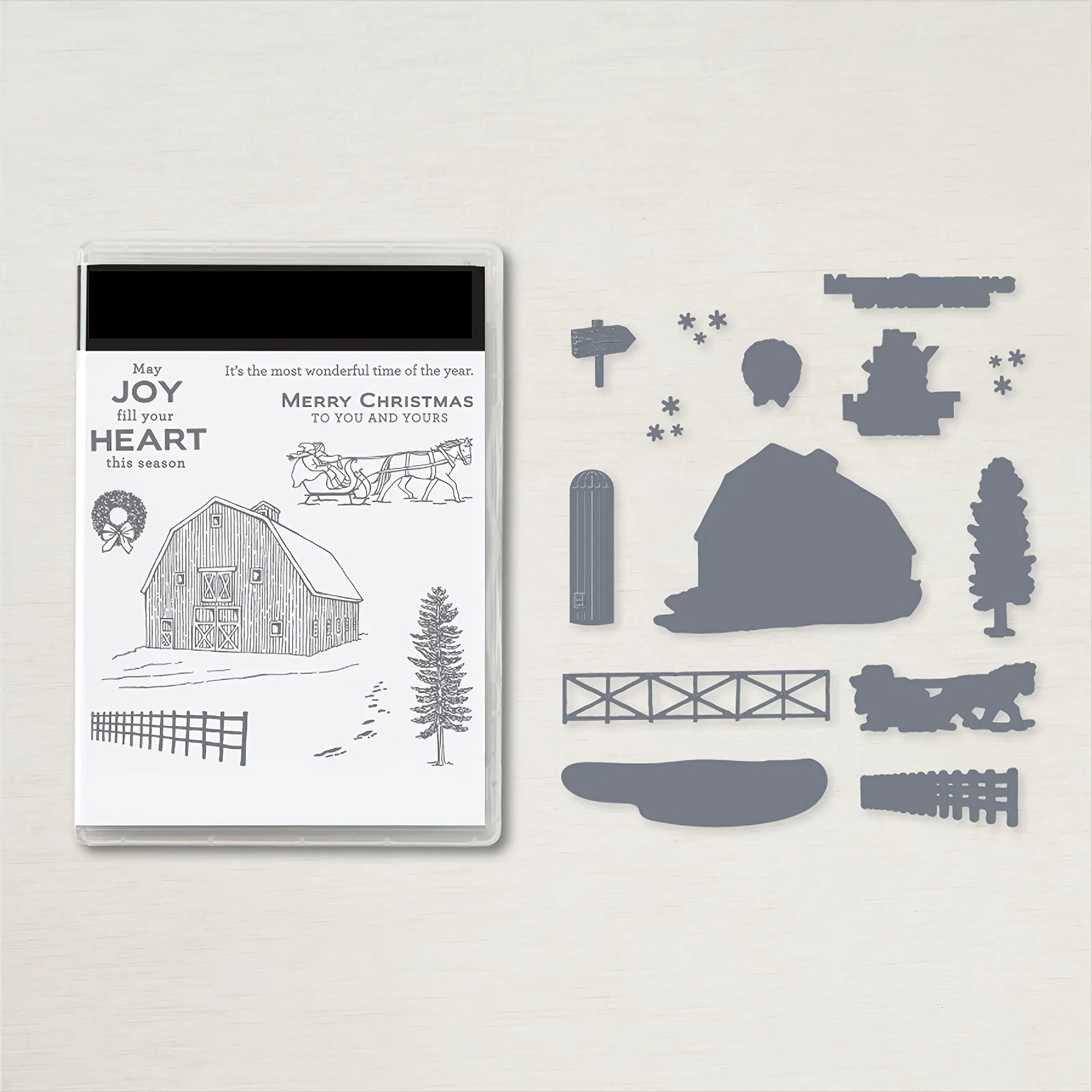 Christmas Tree Animals Clear Stamp & Die Set for Card Making DIY Scrapbooking