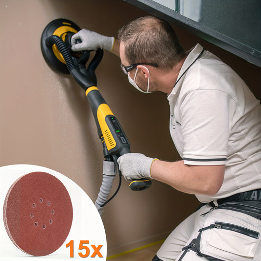 15pcs 9" Hook And Loop Dry Wall Sanding Disc 40-320 Grit For 9" Sanding Machine