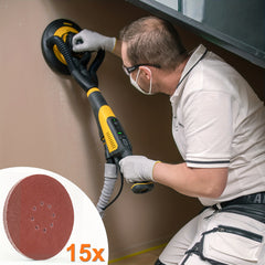 15pcs 9" Hook And Loop Dry Wall Sanding Disc 40-320 Grit For 9" Sanding Machine
