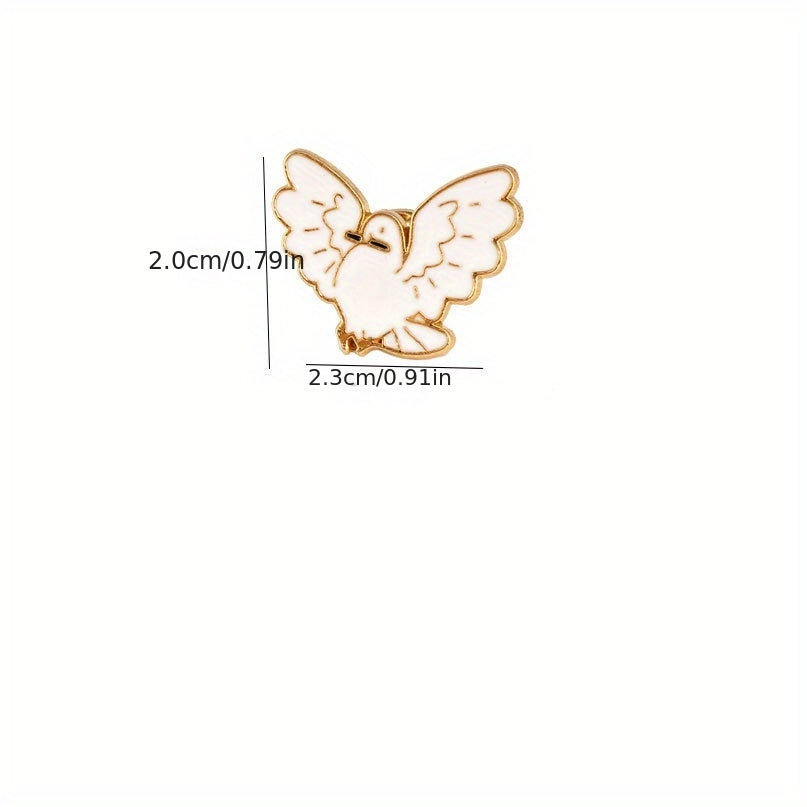 Children s Brooch Metal Pigeon Badge Couple Collar Pin Brooch Jewelry