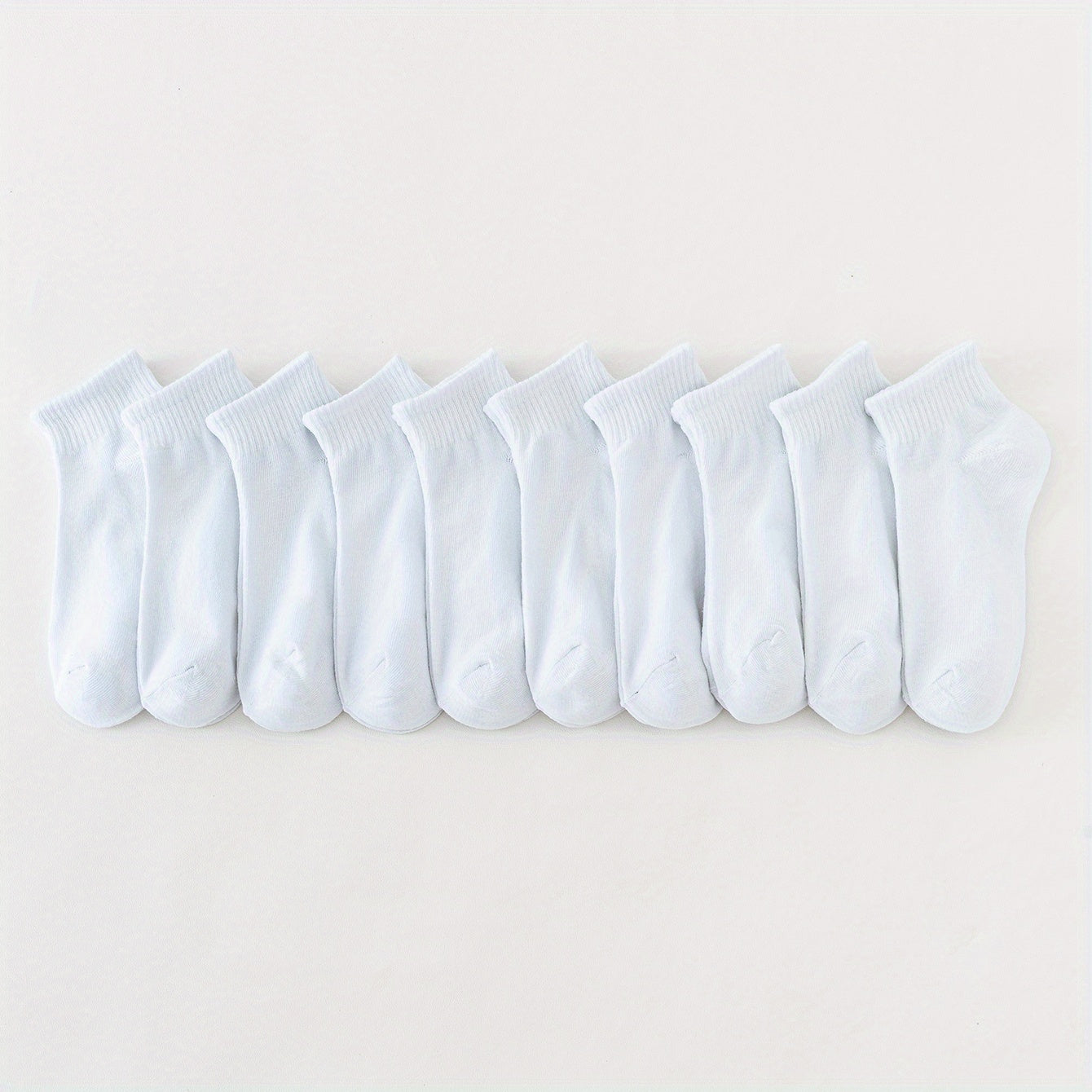 10 Pairs Solid Short Socks Soft & Lightweight All match Women's Stockings