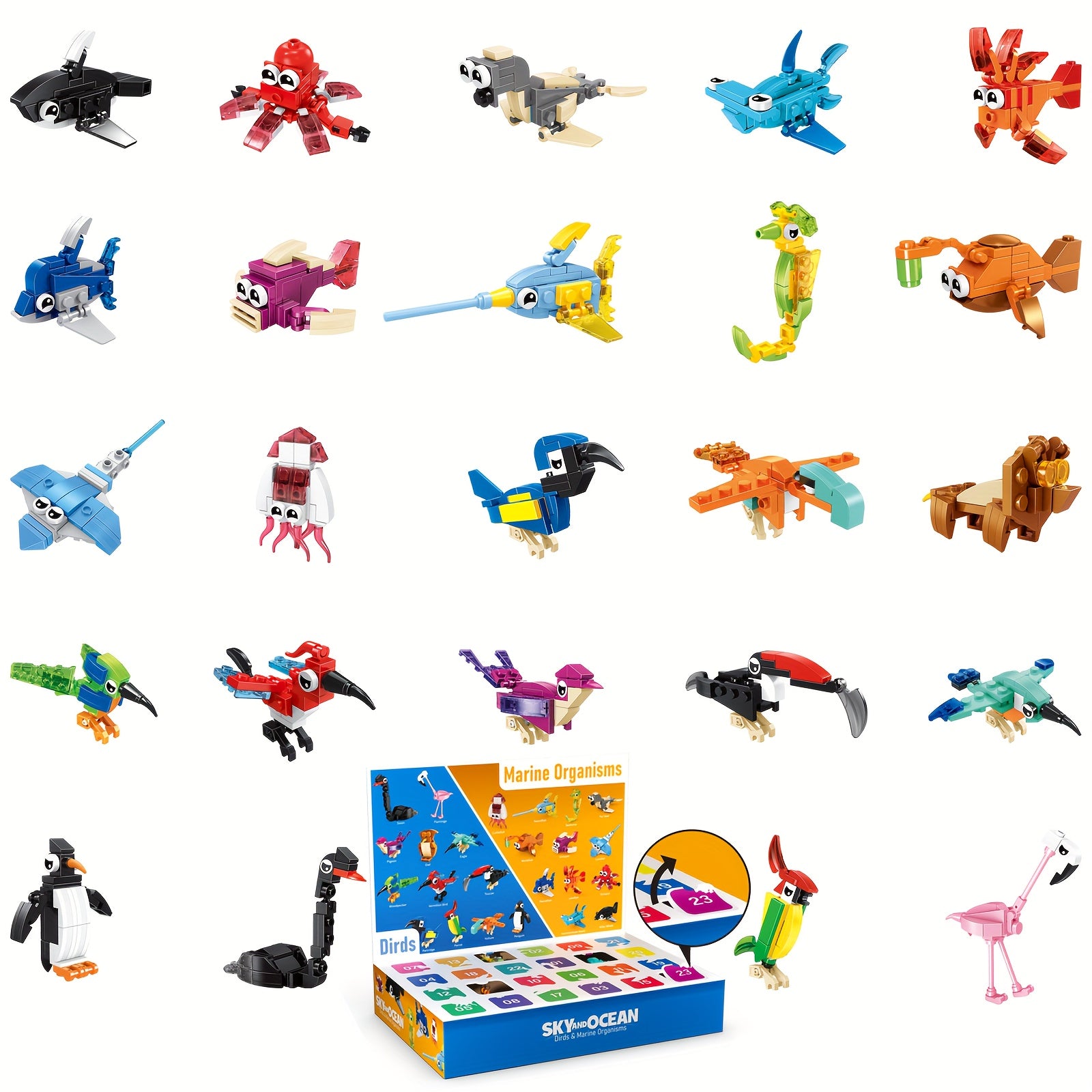 24pcs Animal Building Set Educational DIY Toy Dinosaur Figures ABS Material