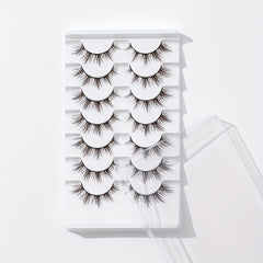 7 Pairs Brown Spiky Manga Lashes Natural Look Cosplay False Eyelashes