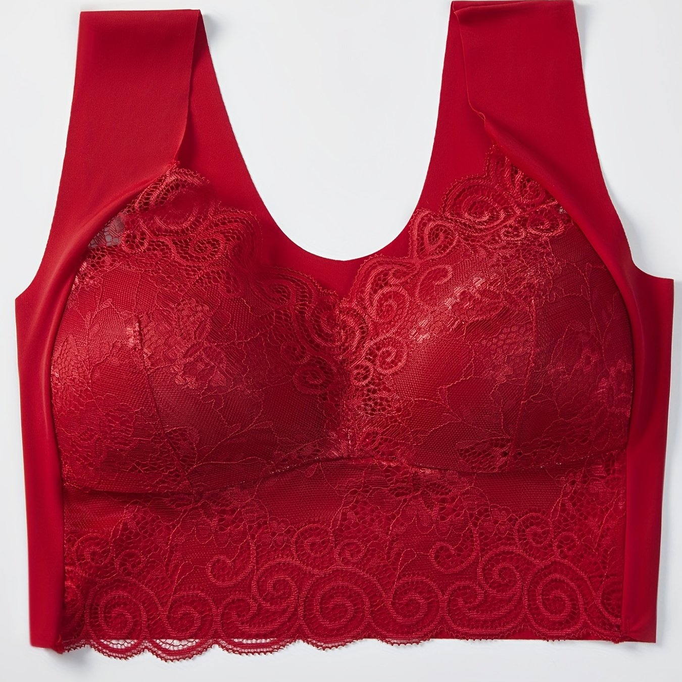 Lace Wireless Bra Scalloped Trim Intimates Women's Lingerie