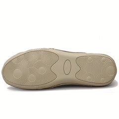 CLOHOO Men's Slip On Shoes Khaki Grey