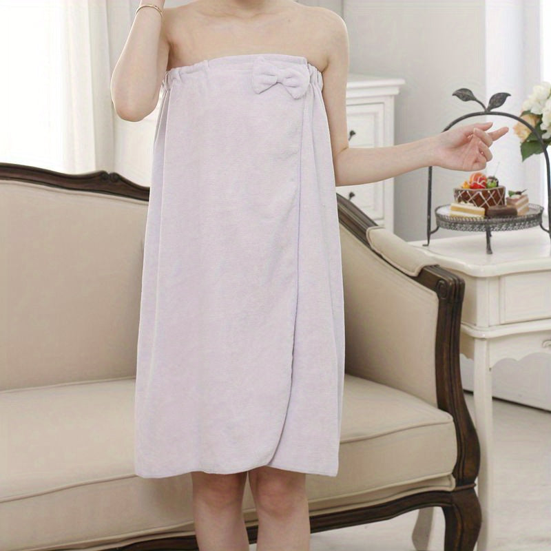 Women's Soft Bathrobe Towel Wearable Bath Skirt Absorbent Wrap Spa Towel