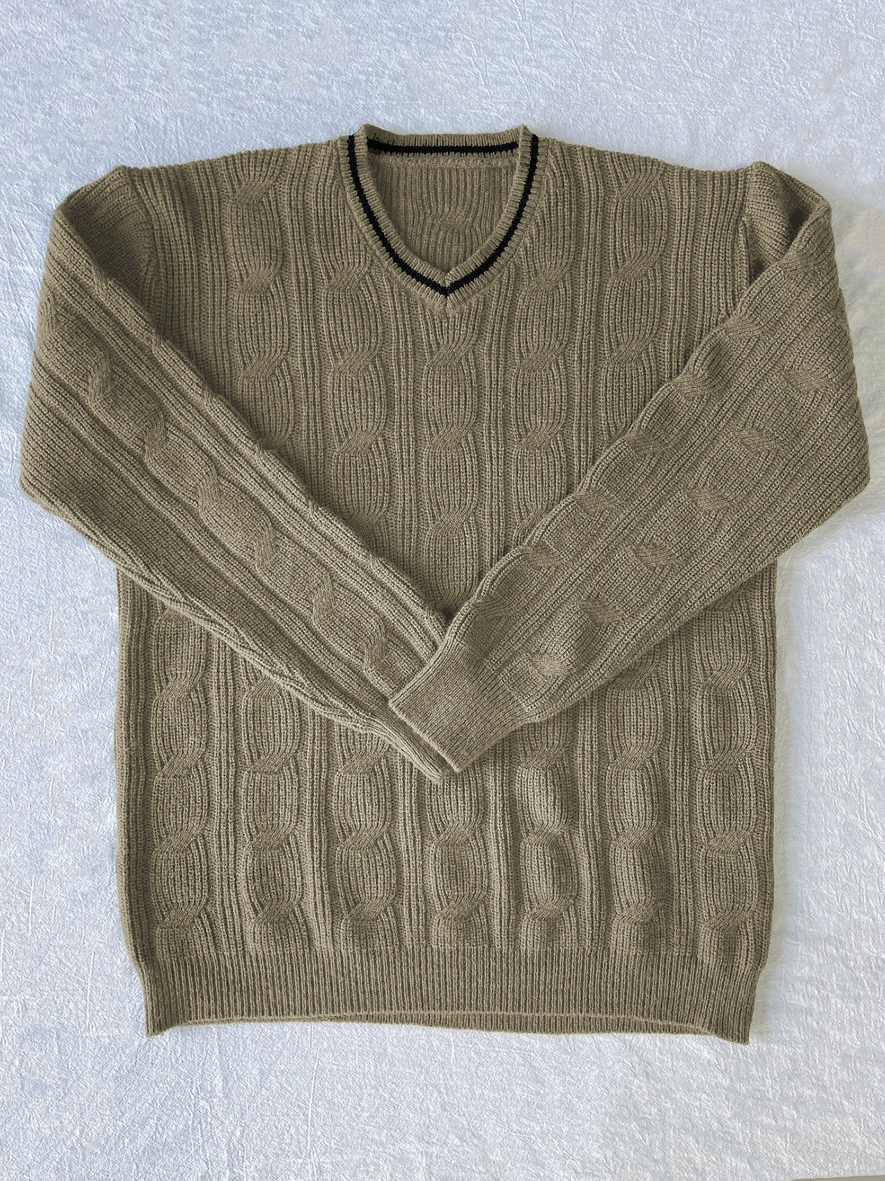 Vintage V Neck Pullover Sweater for Men