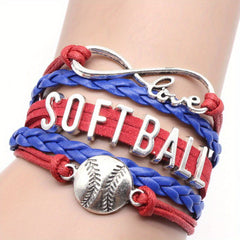Softball Charm Bracelet for Sports Lover Girls