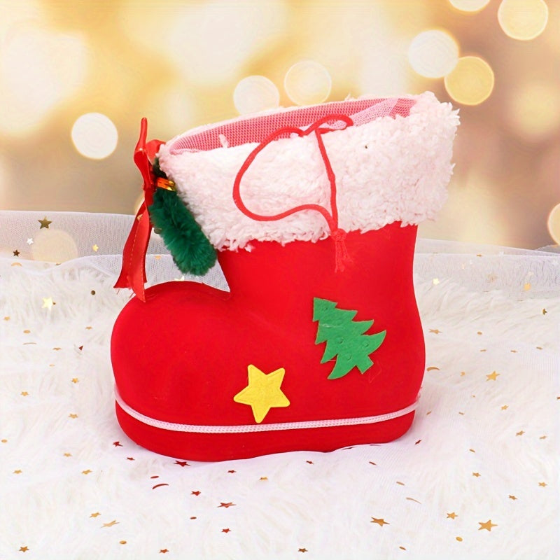 1pc Christmas Candy Boot Gift Bag Small Ornament Decoration