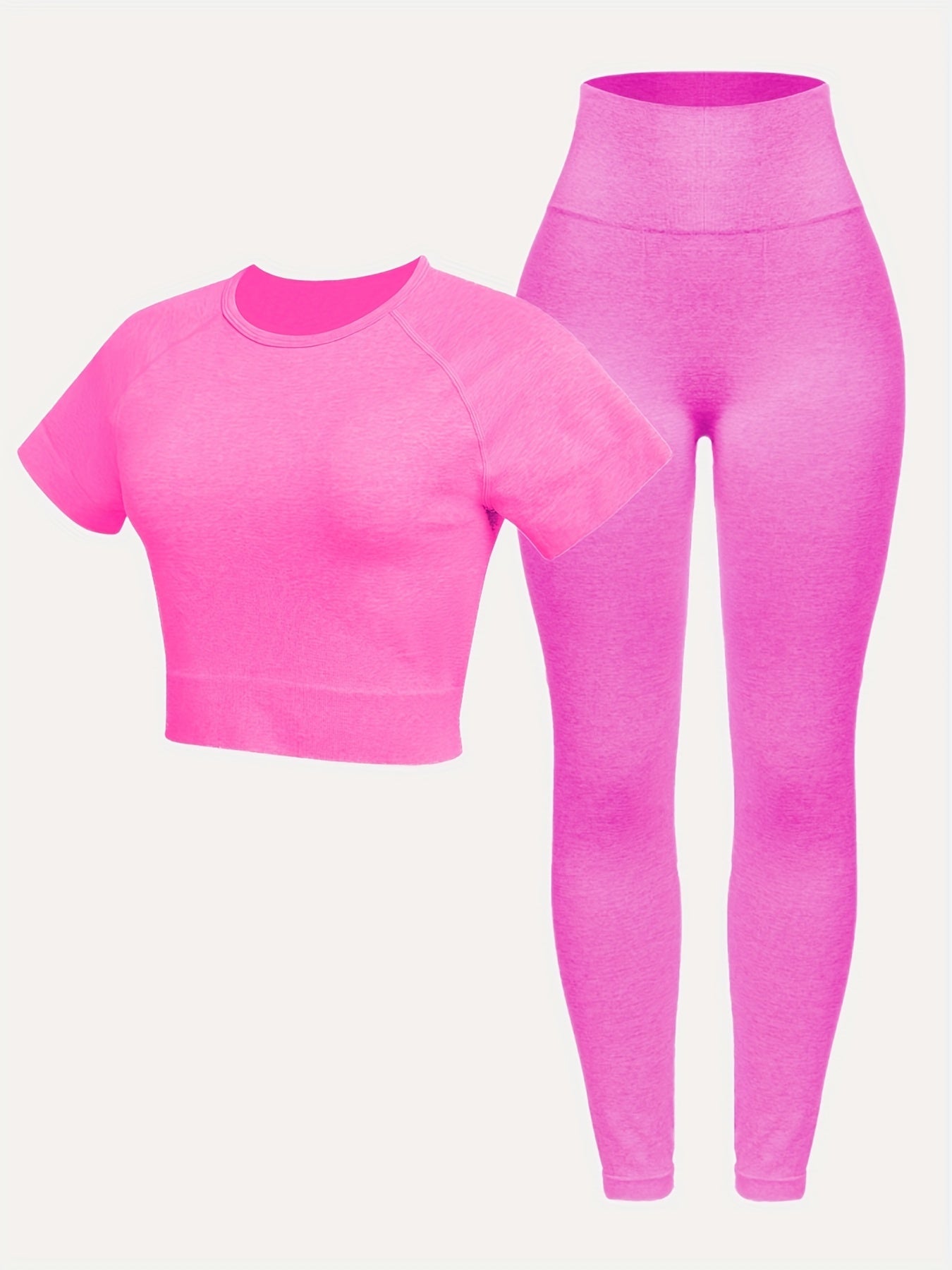 Seamless Sports Wear Set: T shirt & Leggings - Moisture wicking & Breathable