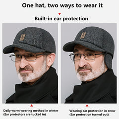 Men's Winter Ear Protection Baseball Cap - Windproof Thick Warm Cap