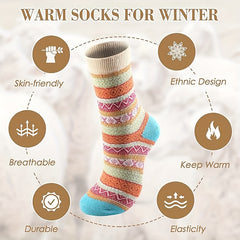 5 Pairs Winter Warm Knit Boot Socks for Men Women