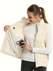 Men's Heated Vest Active Mid Stretch Sleeveless Jacket For Outdoor Fall Winter