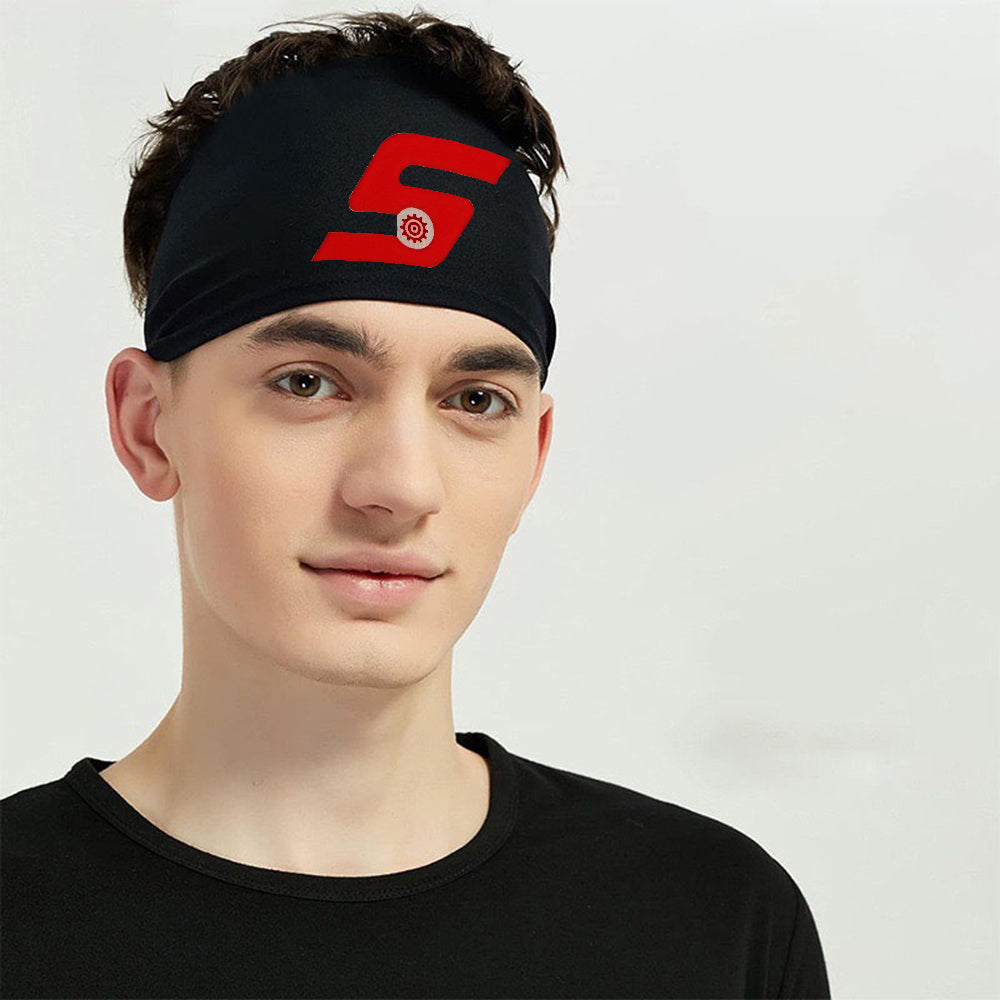 Red #5 Mesh Sports Headband for Men | Fitness & Yoga Sweatband