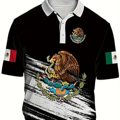 Eagle Pattern Men's Polo Shirt Custom Fit Short Sleeve