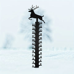 Metal Deer Snow Gauge Reindeer Garden Stake Christmas Elk Snow Measuring Ruler