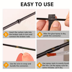DOVESUN Lure Fishing Rod Repair Kit Carbon Fiber Stick Fishing Rod Accessories