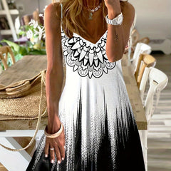 Floral Print Spaghetti Dress V Neck Cami Casual Dress