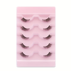 7 Pairs Fluffy Half Eye Lashes Faux Mink Extensions Transparent Stems