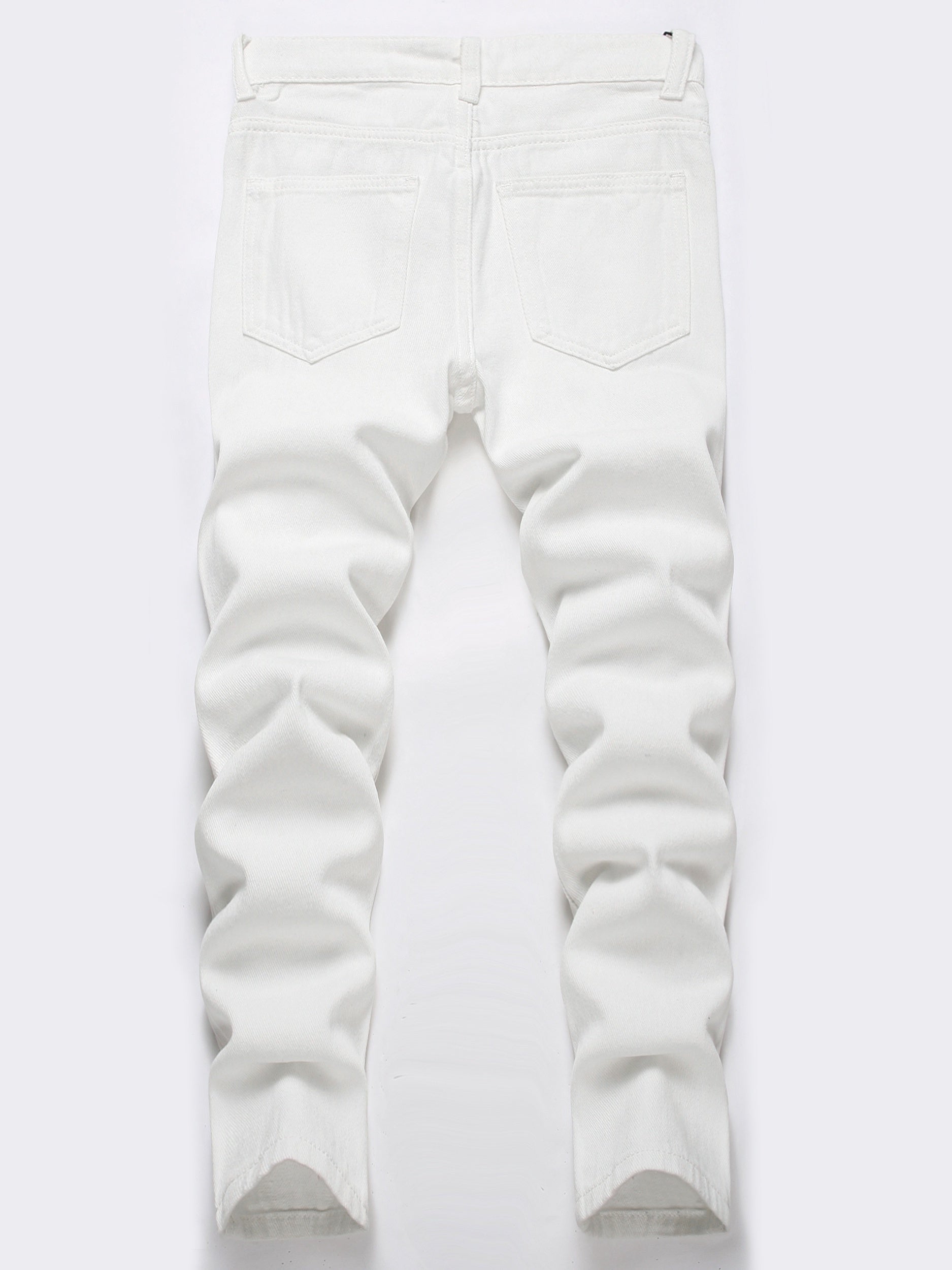 Boys Ripped Jeans Skinny Slim Fit Washed Denim Long Pants Kids Clothing