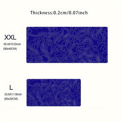 Topographic Map Desk Mat Anti Slip Rubber Keyboard Pad