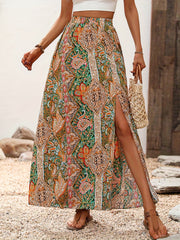 Boho High Waist Split Skirt for Spring & Summer