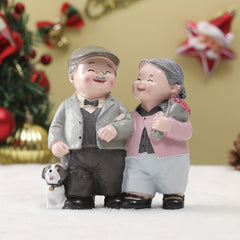 Take A Walk Old People Cake Decoration Figurine Resin Decoration