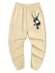 Hand Skeleton & Dice Poker Print Men's Drawstring Sweatpants
