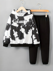 Boys Tie Dye Hoodie Sweatshirt & Sweatpants Set Long Sleeve Casual Kids Clothes