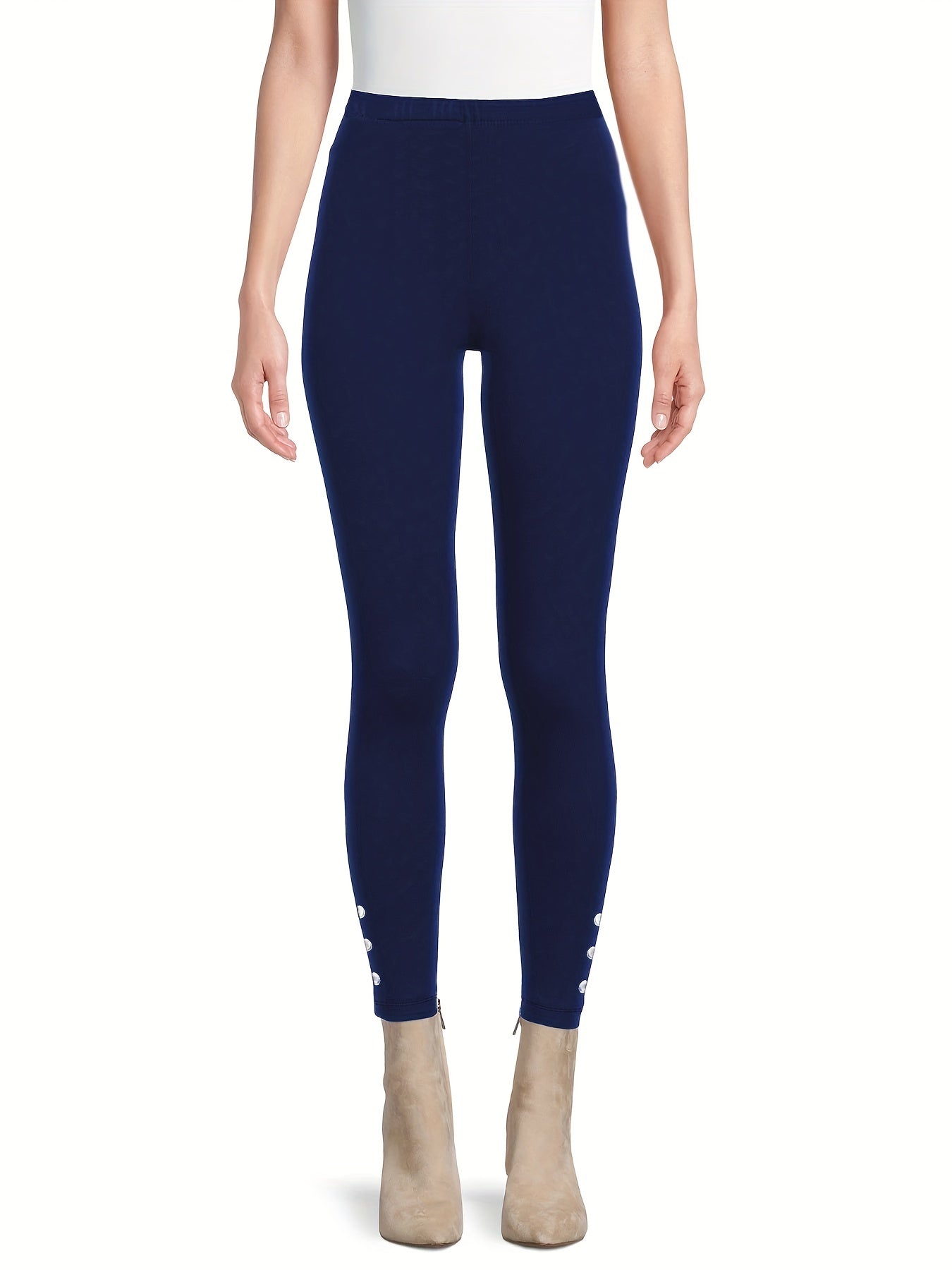 Dot Print High Rise Stretch Leggings