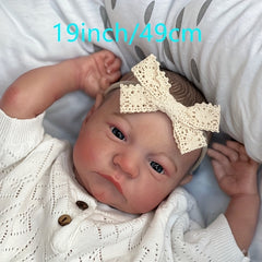 NPK Newborn Baby Doll Reborn Levi Awake Soft Silicone 3D Skin Tone Visible Veins
