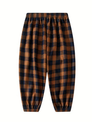 Boys Casual Plaid Long Pants for Spring & Autumn Kids Clothing