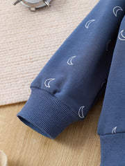 Newborn Baby Boys Moon Print Long Sleeve Sleepwear Set