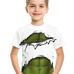 Boys' Green Muscle Graphic T Shirt - Ideal for Summer Outings