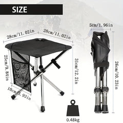 Portable Folding Stool With Side Pocket for Outdoor Camping
