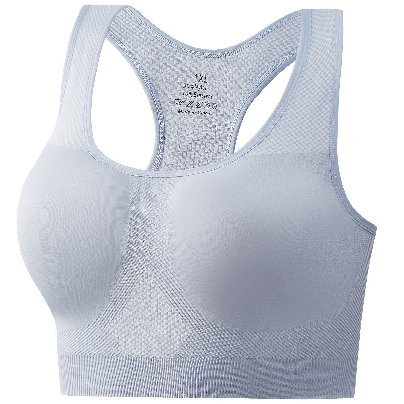 Women's Plus Seamless Racer Back Shockproof Padded Yoga Bra