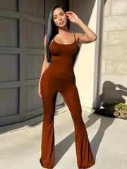 Sexy Sleeveless Flare Leg Jumpsuit for Women