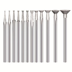 12pcs Diamond Grinding Burr for Rotary Tool 2.35mm Shank