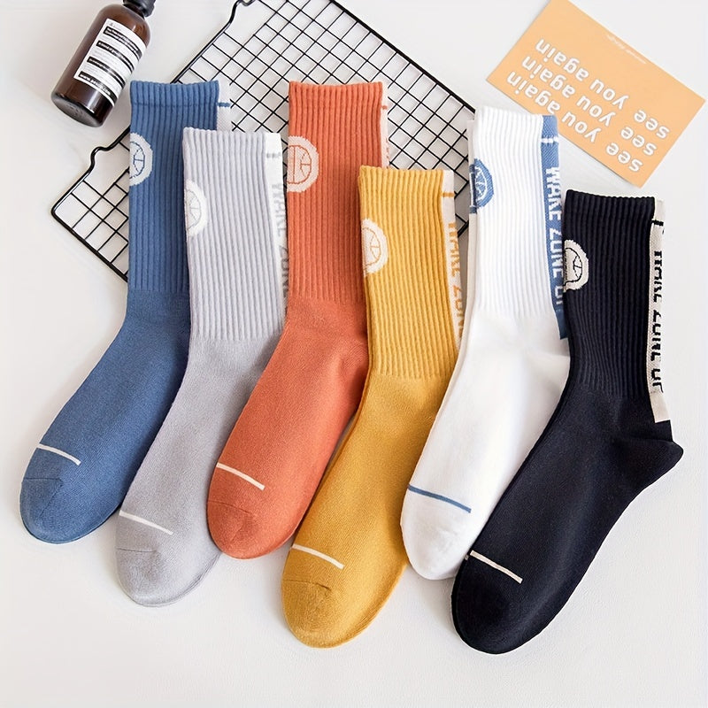 Letter Print Sports Socks Crew Street Socks