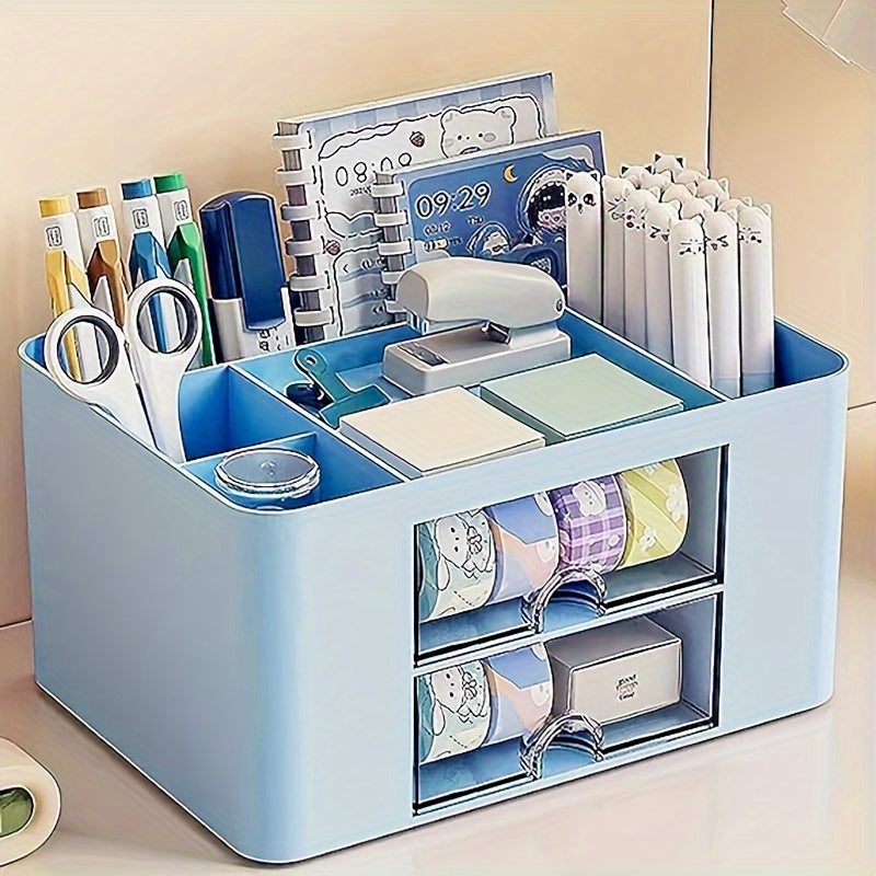 Two Tone Stationery Storage Box for Office Desk Holder