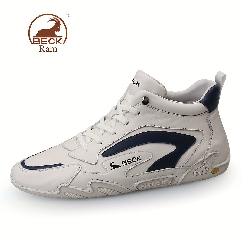 Men's Block Leather High Top Sneaker Waterproof Shoes