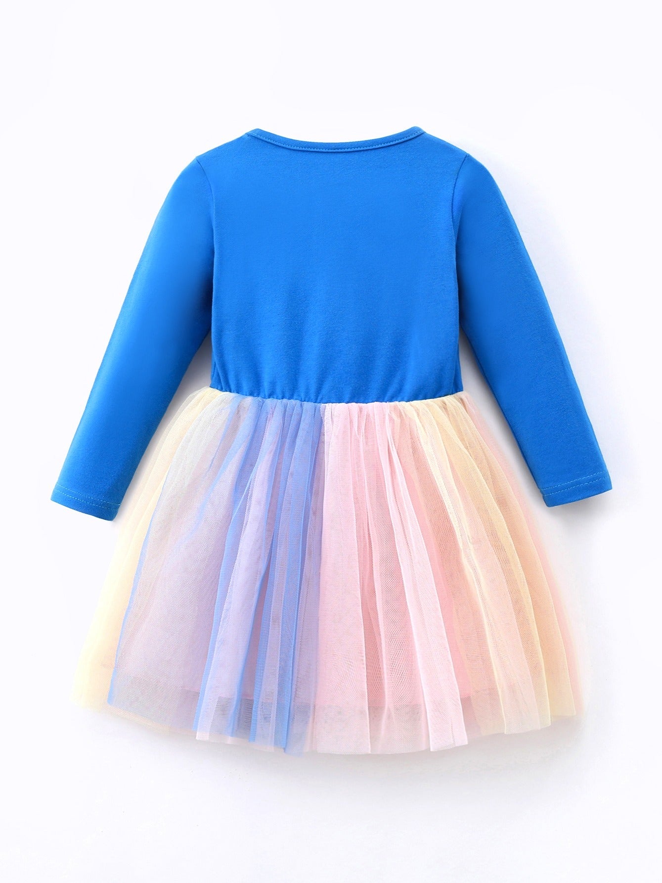 Heart Printed Rainbow Round Neck Party Toddler Dress