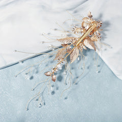 Flower & Faux Pearl Hair Clip Bridal Wedding Headwear Accessory