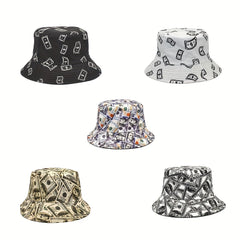 Dollars Print Bucket Hat Unisex Lightweight Sunscreen Basin Hat