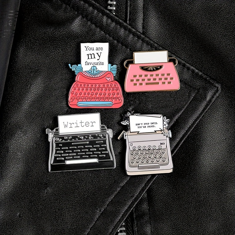Retro Phone Machine Fax Telephone Brooch Decorative Accessories