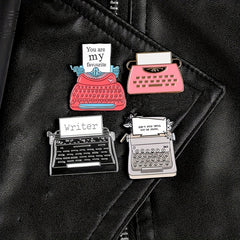 Retro Phone Machine Fax Telephone Brooch Decorative Accessories