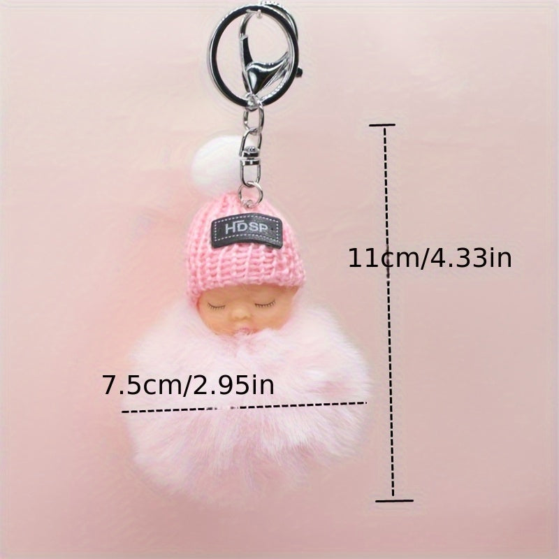2pcs Hair Ball Keychain Backpack Pendant Christmas Gift