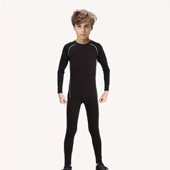 2pcs Kids Compression High Elastic Sets Solid Letter Printed Quick Dry Bottoms
