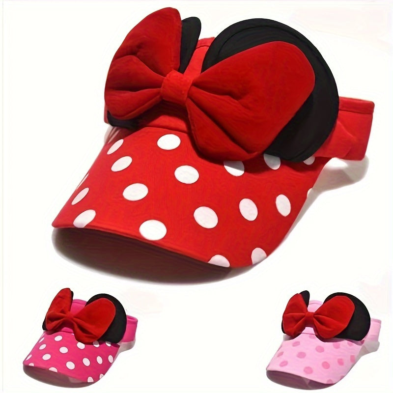 Baby Toddler Girls Mouse Ear Sun Visor Hat with Bow