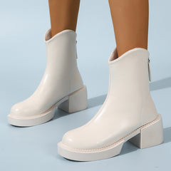 British Style Zip Back Ankle Boots